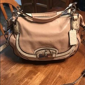Coach Kristin Blush Tan & Snake Embossed Bag